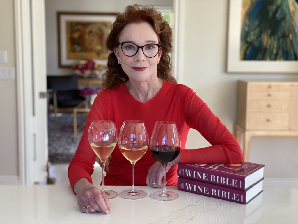 American wine writer Karen MacNeil with her book The Wine Bible.