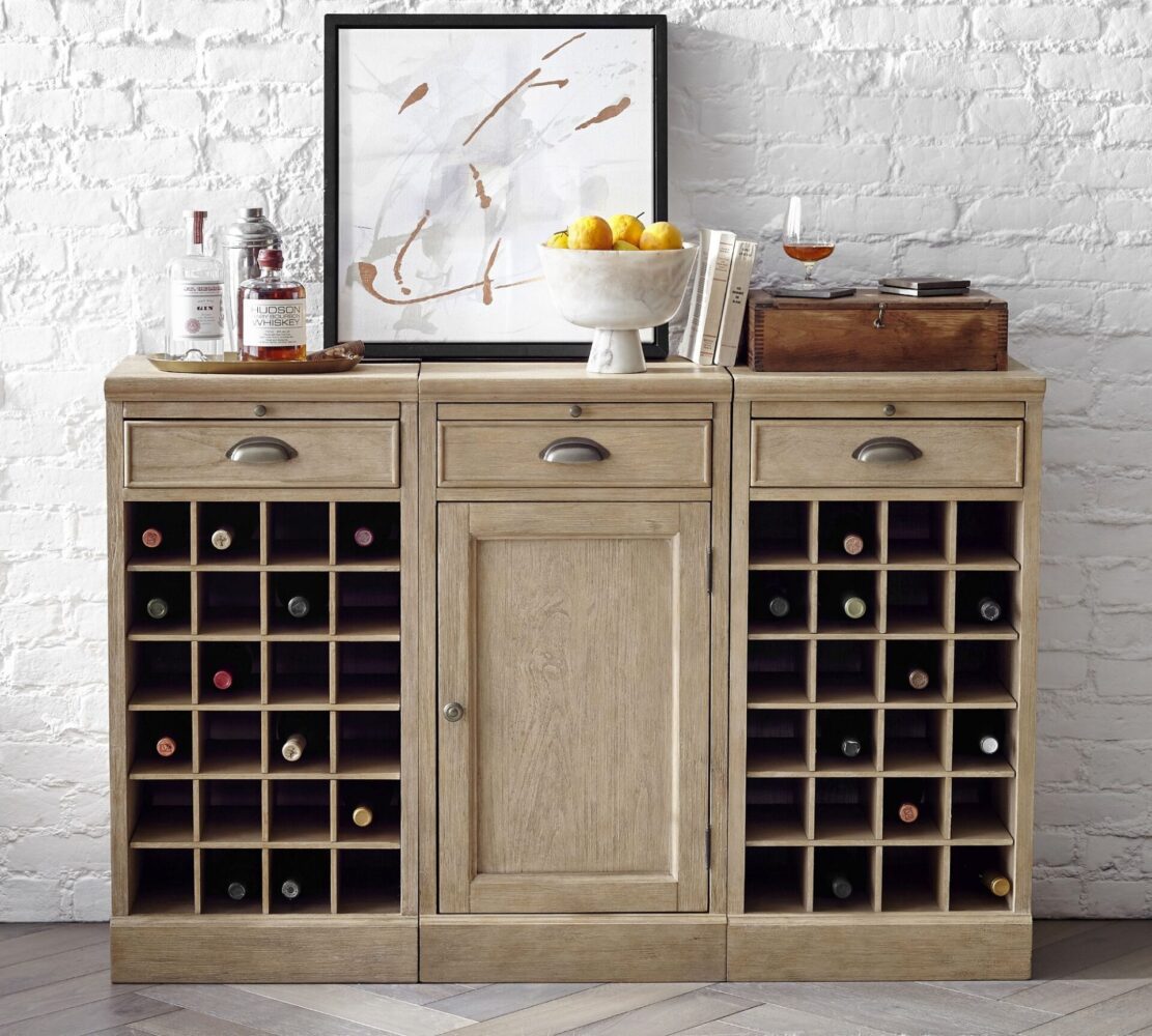 buffet with built in wine rack
