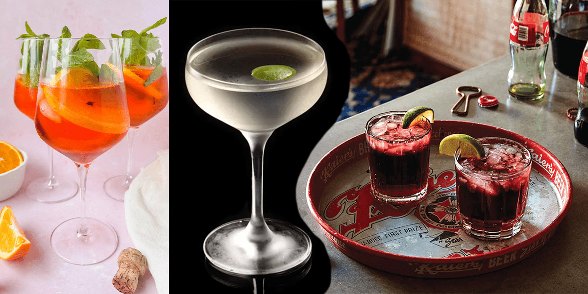 wine cocktails collage